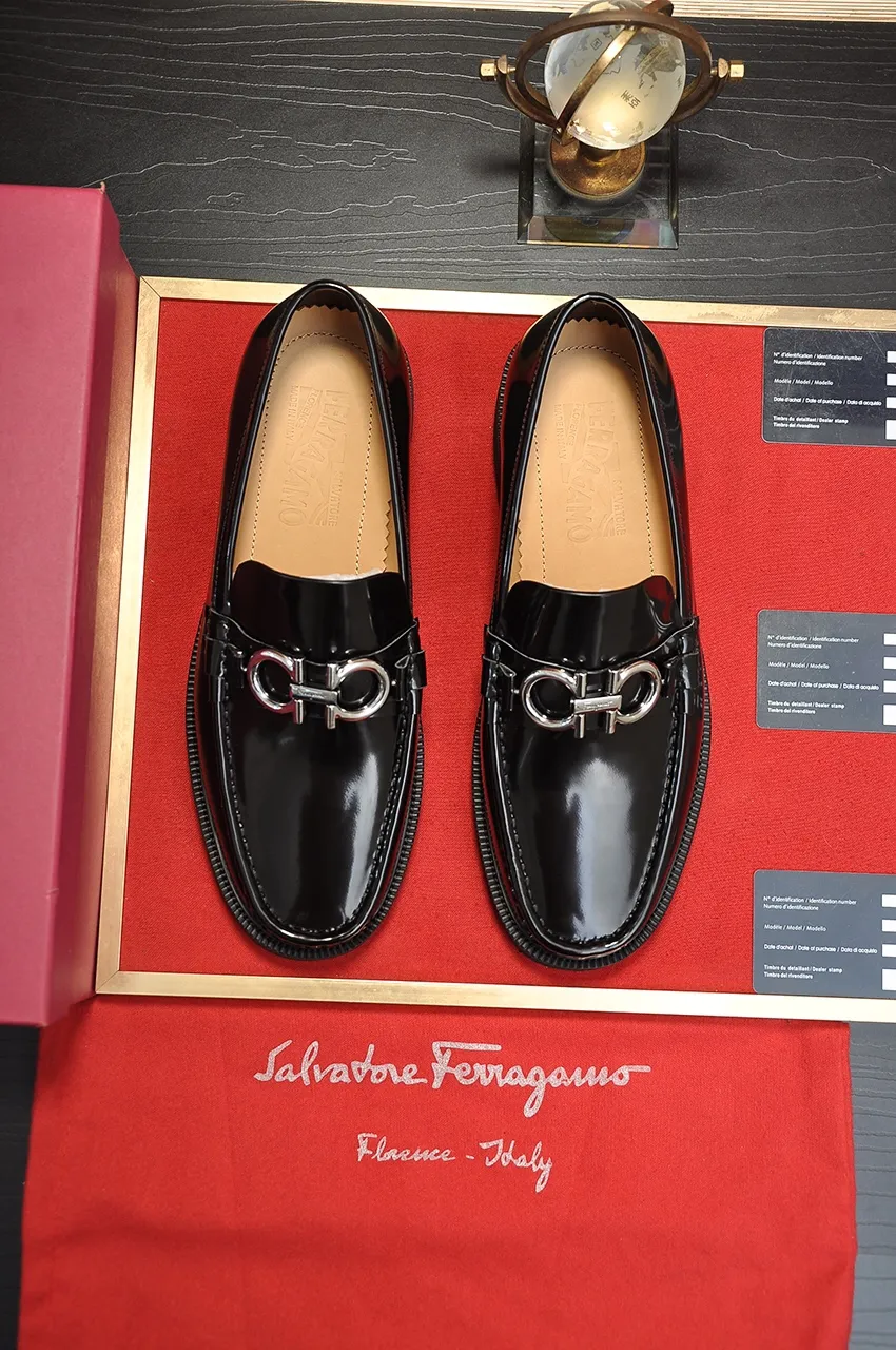 Men's men's shoes 💰540💶[Ferragamo/Ferragamo] (high-end Niuli) New 🍀 Ferragamo* - top version Ferragamo's classic formal leather shoes! Made of imported original cowhide, the inner top layer is comfortable cowhide lining! Original wear-resistant rubber outsole! High quality products! Code number 38-45 (45 customized)